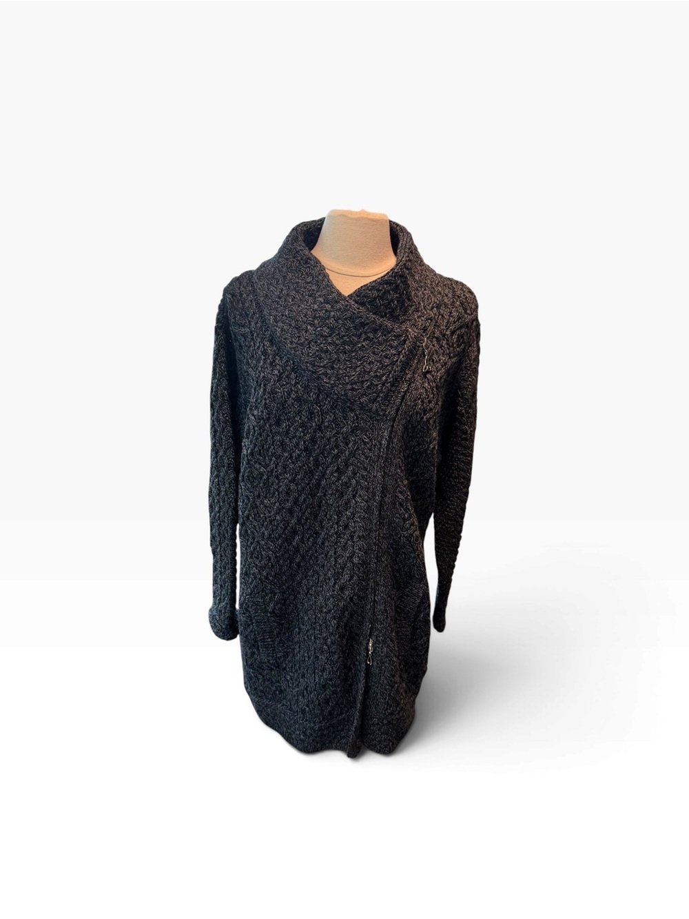 Aran Crafts 100% Merino Wool Coatigan Long Cardi Sweater Women’s XXL Petite
